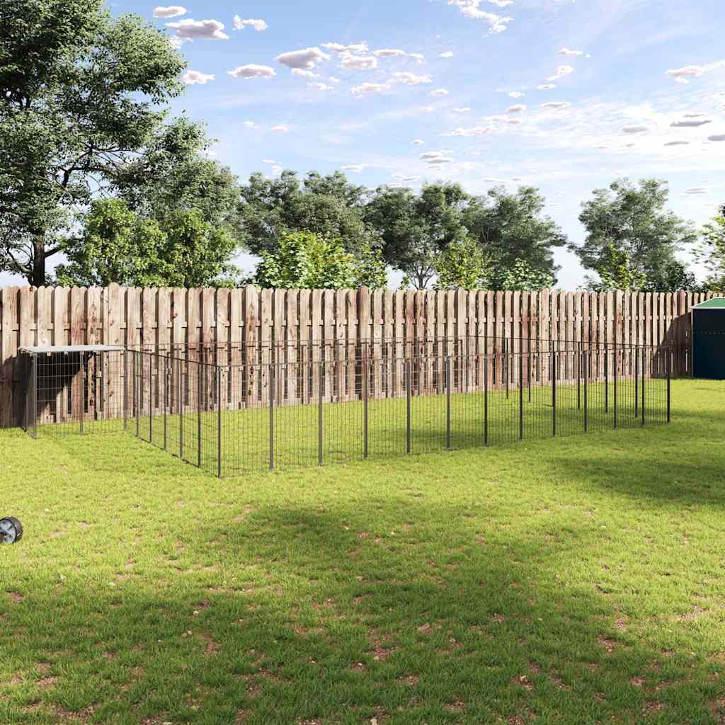 vidaXL Perrera negra 30,25 m² acero