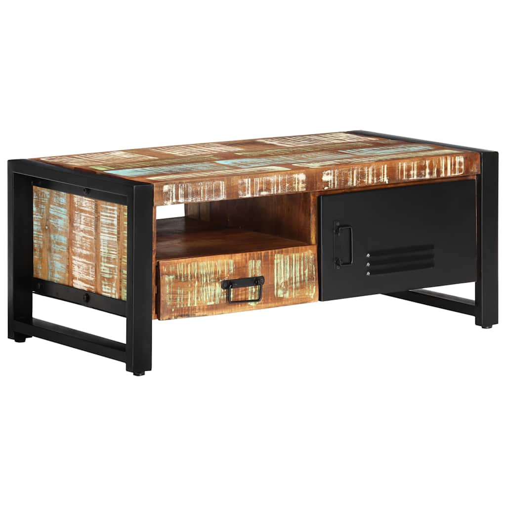 vidaXL Mesa de centro de madera maciza reciclada 100x50x41 cm