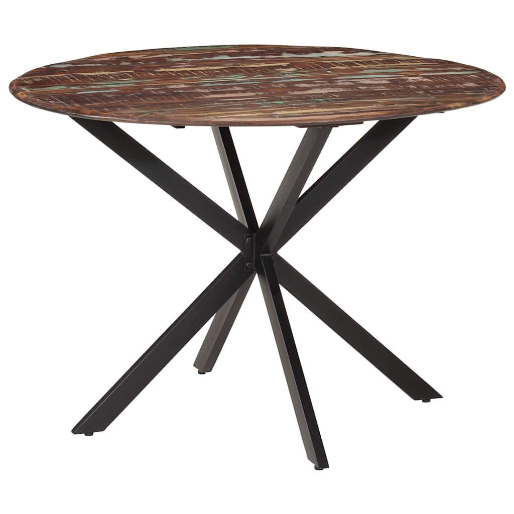 vidaXL Mesa de comedor madera maciza reciclada y acero 110x78 cm