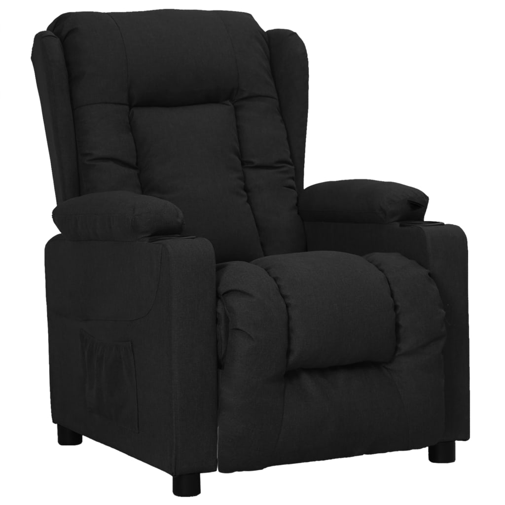 vidaXL Sillón reclinable de tela negro