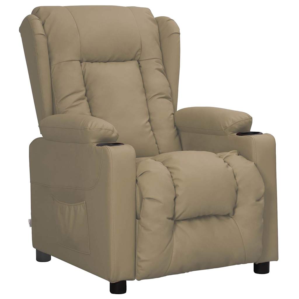 vidaXL Sillón reclinable de cuero sintético color capuchino