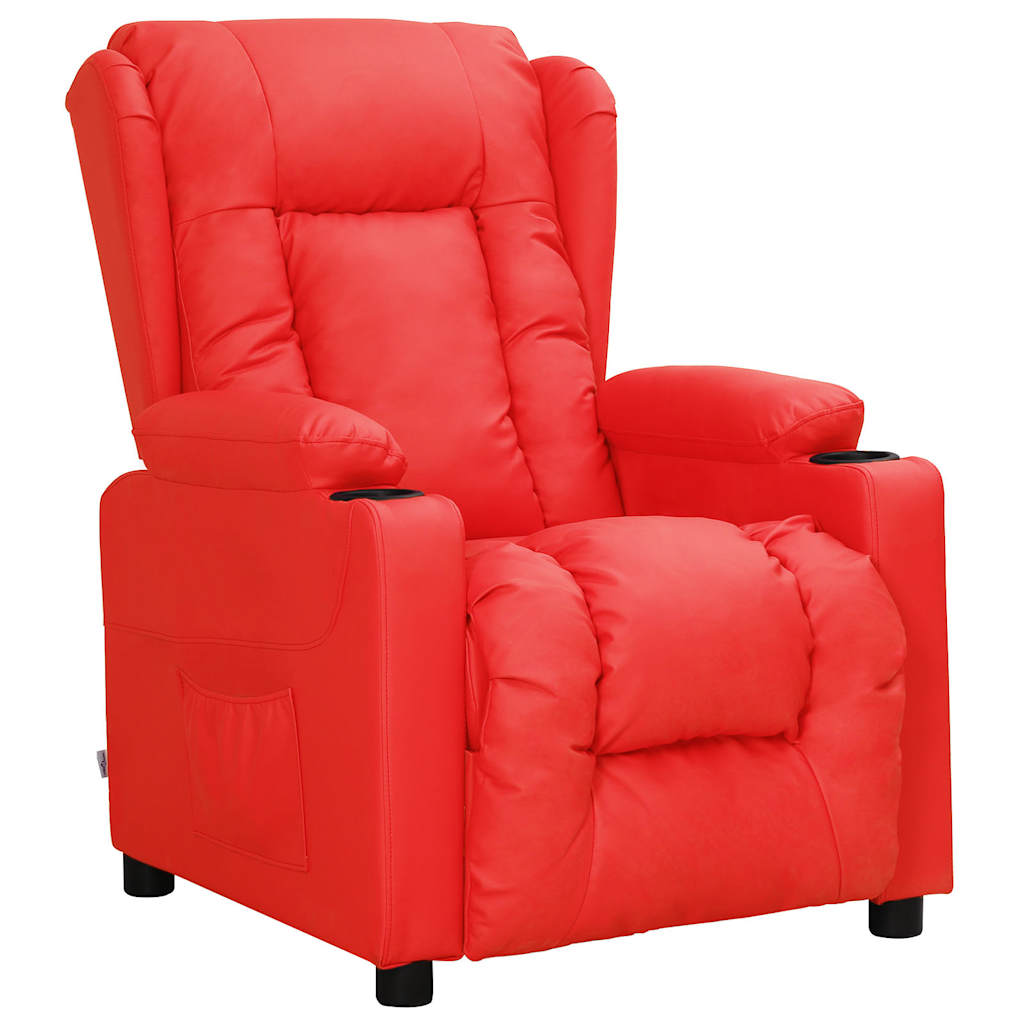vidaXL Sillón reclinable de cuero sintético rojo