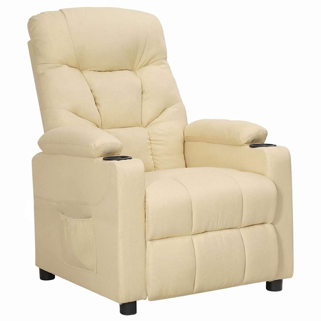 vidaXL Sillón reclinable de tela crema