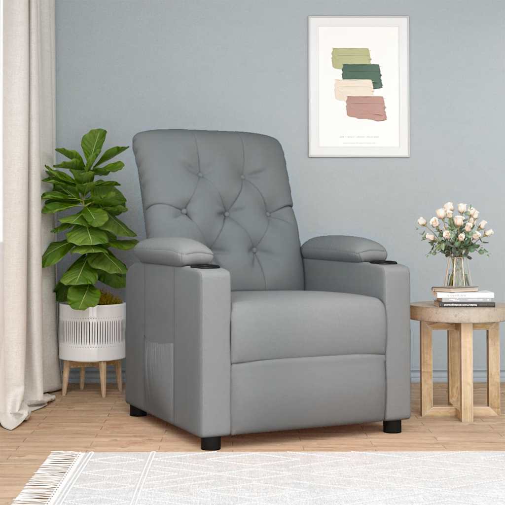 vidaXL Sillón reclinable de tela gris claro
