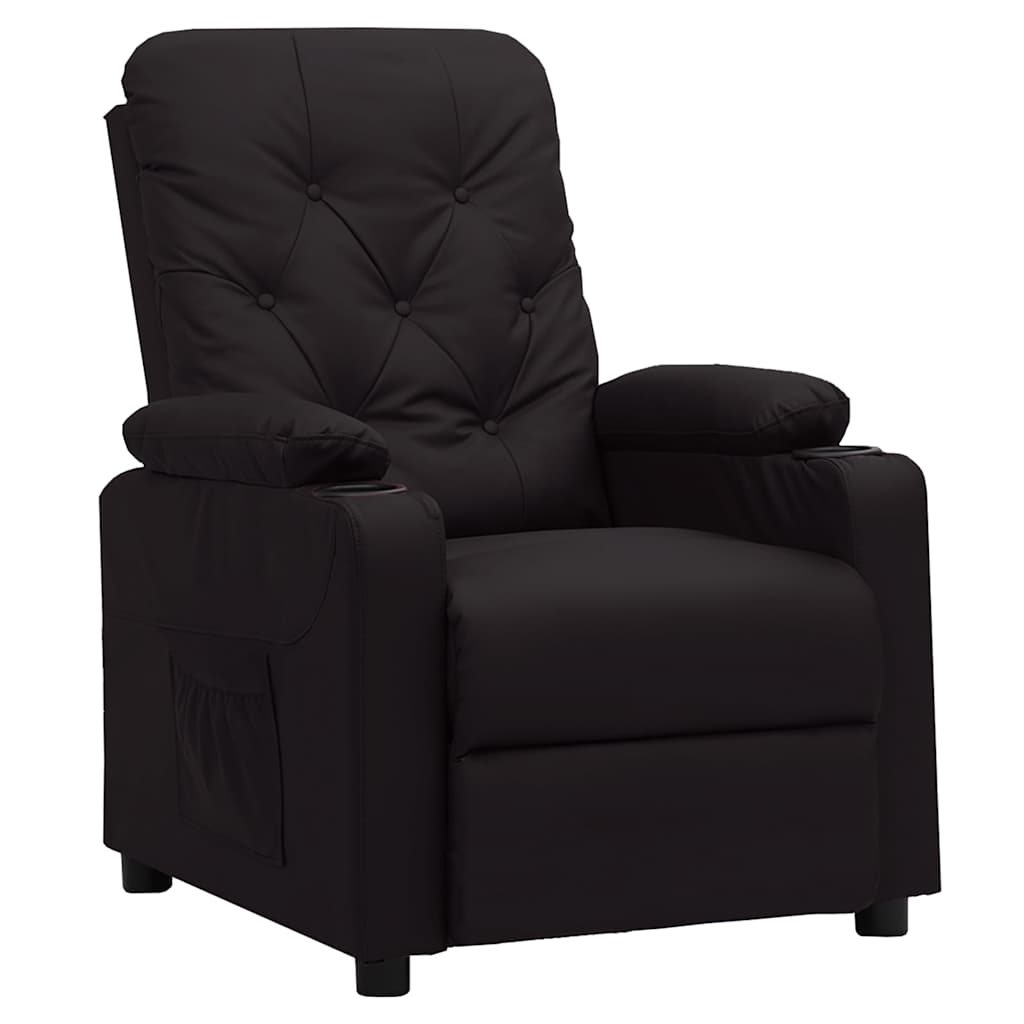 vidaXL Sillón reclinable de cuero sintético negro