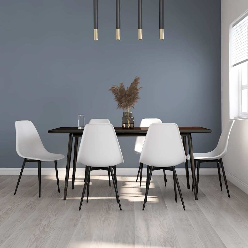 vidaXL Sillas de comedor 6 unidades blancas PP