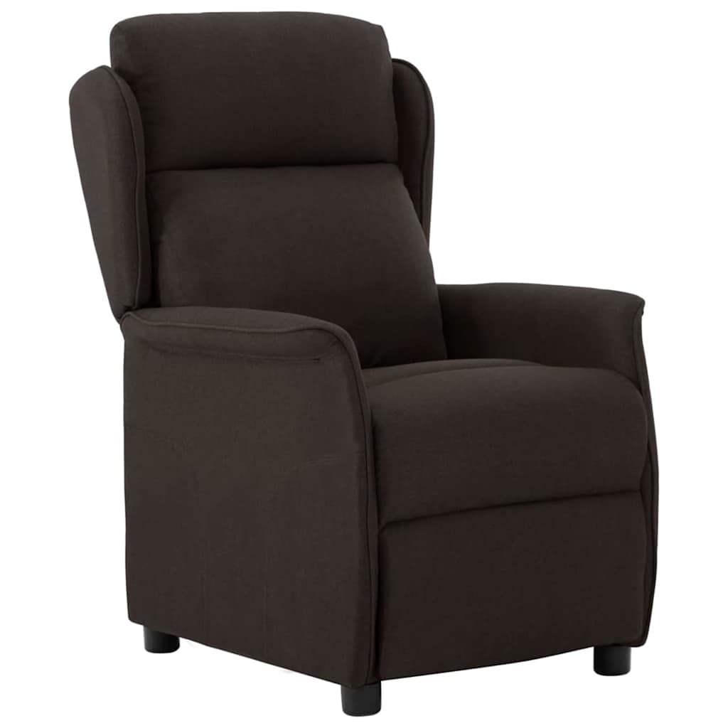 vidaXL Sillón reclinable Marrón Oscuro Poliéster