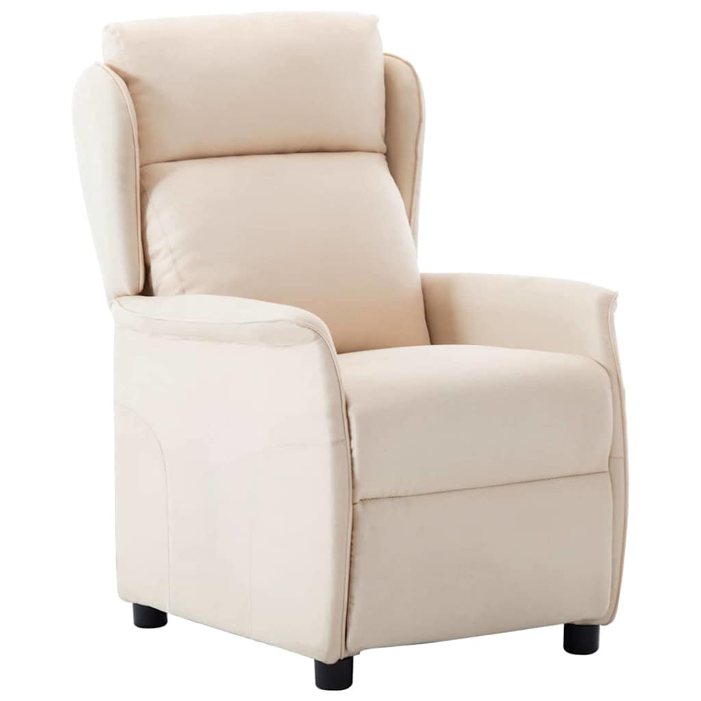 vidaXL Sillón reclinable Crema Poliéster