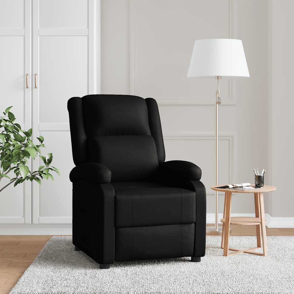 vidaXL Sillón reclinable de cuero sintético negro