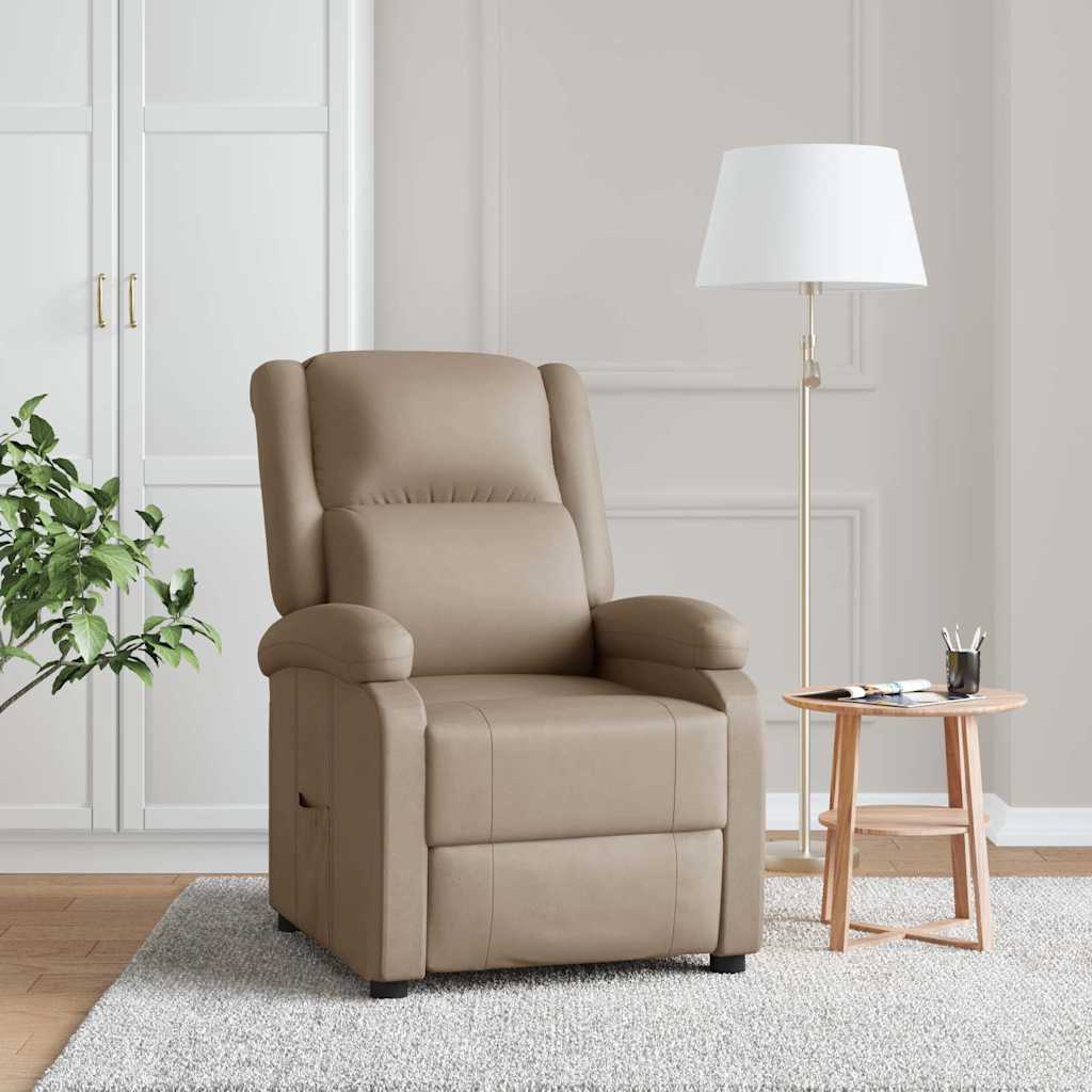 vidaXL Sillón reclinable de cuero sintético color capuchino