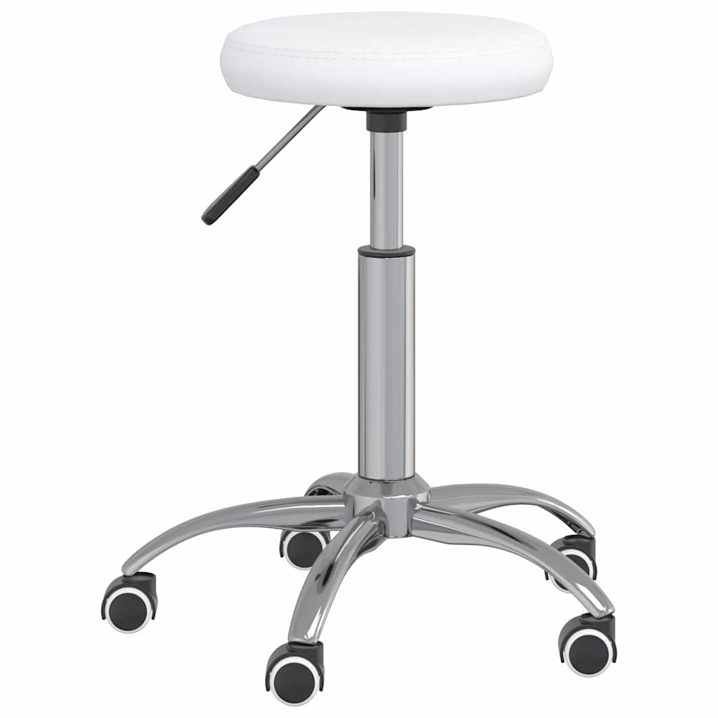 vidaXL Silla de comedor de cuero sintético blanco