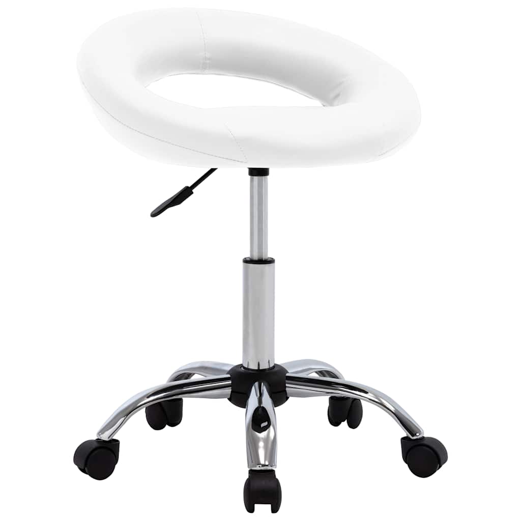 vidaXL Silla de comedor giratoria cuero sintético blanco