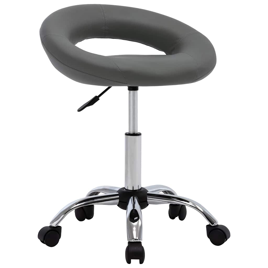 vidaXL Silla de comedor giratoria de cuero sintética gris