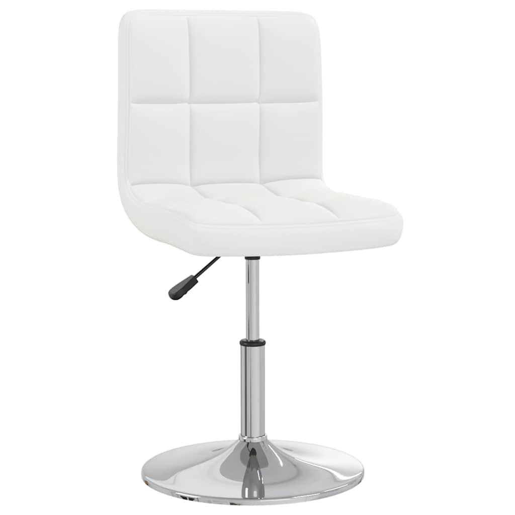vidaXL Silla de comedor de cuero sintético blanco