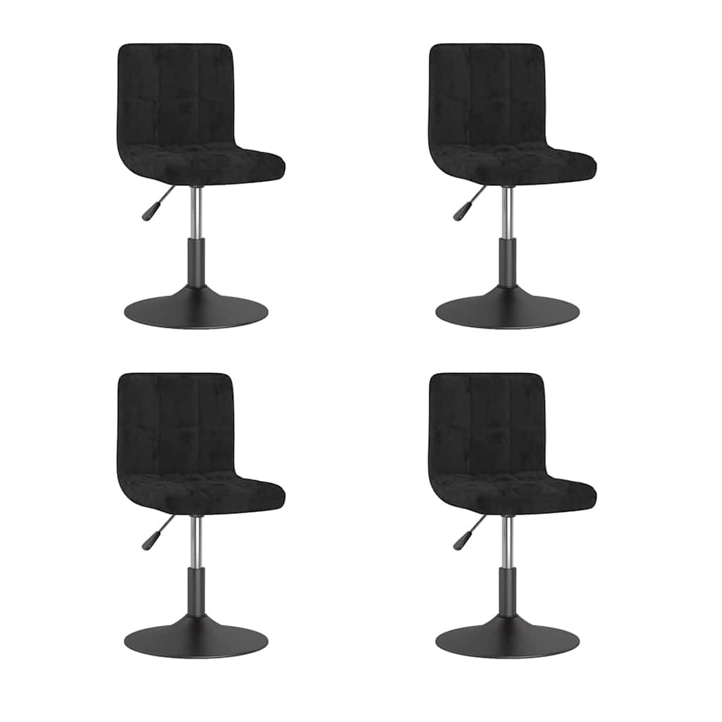 vidaXL Sillas de comedor giratorias 4 unidades terciopelo negro