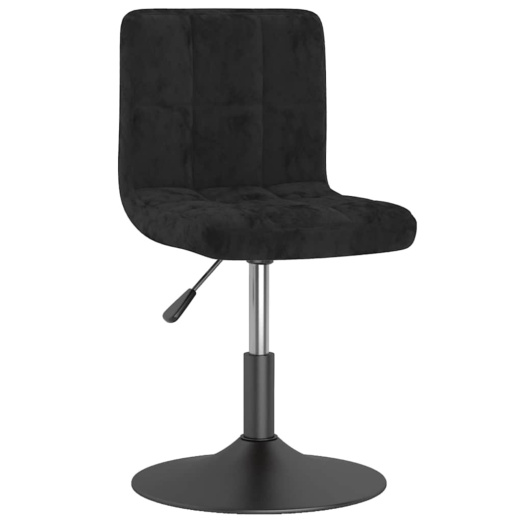 vidaXL Silla de comedor giratoria de terciopelo negro