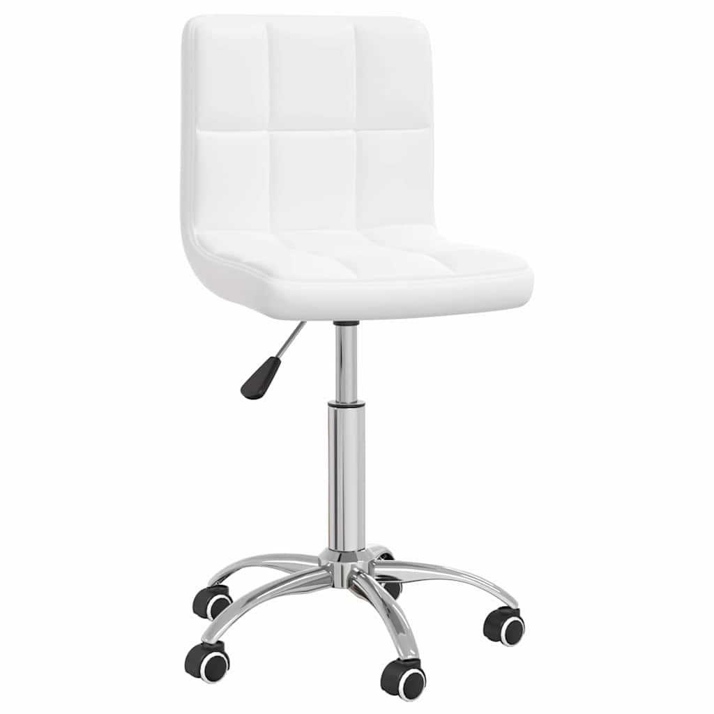 vidaXL Silla de comedor giratoria cuero sintético blanco