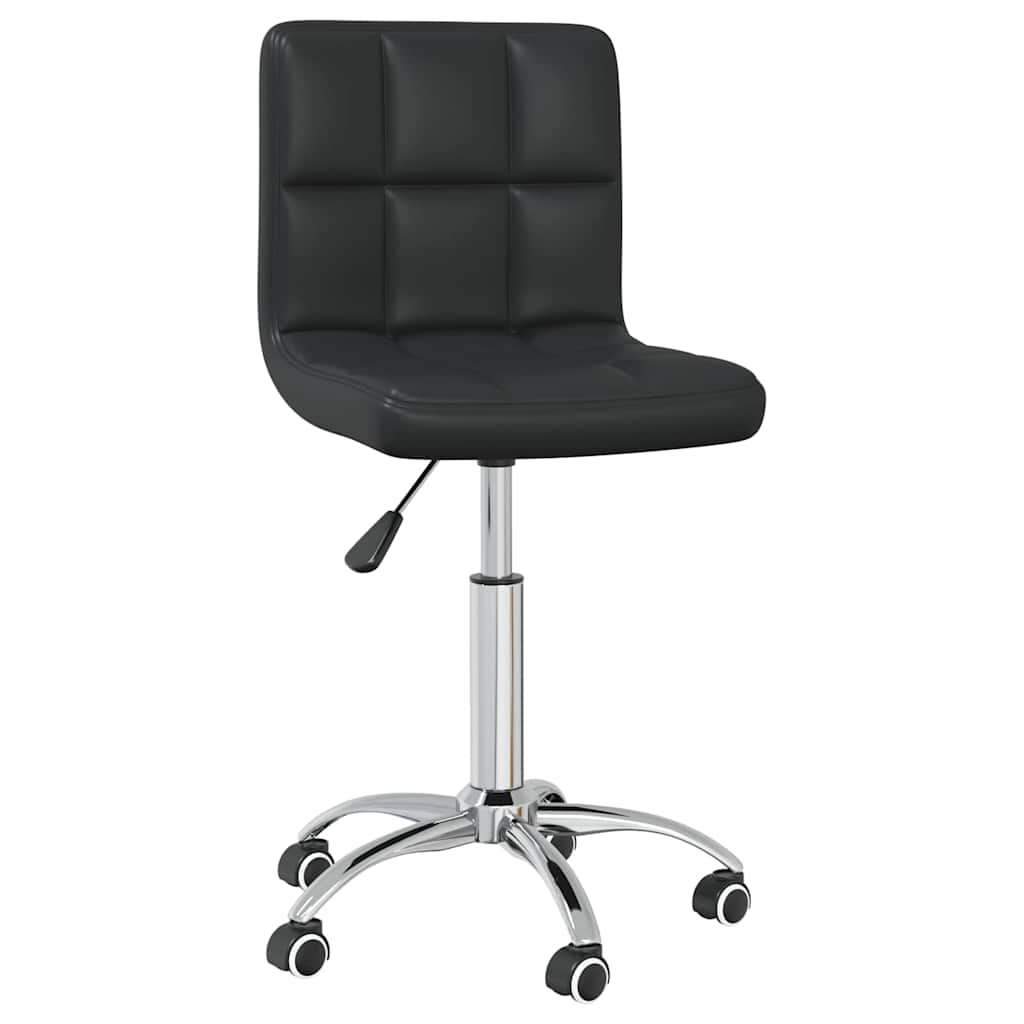 vidaXL Silla de comedor giratoria cuero sintético negro