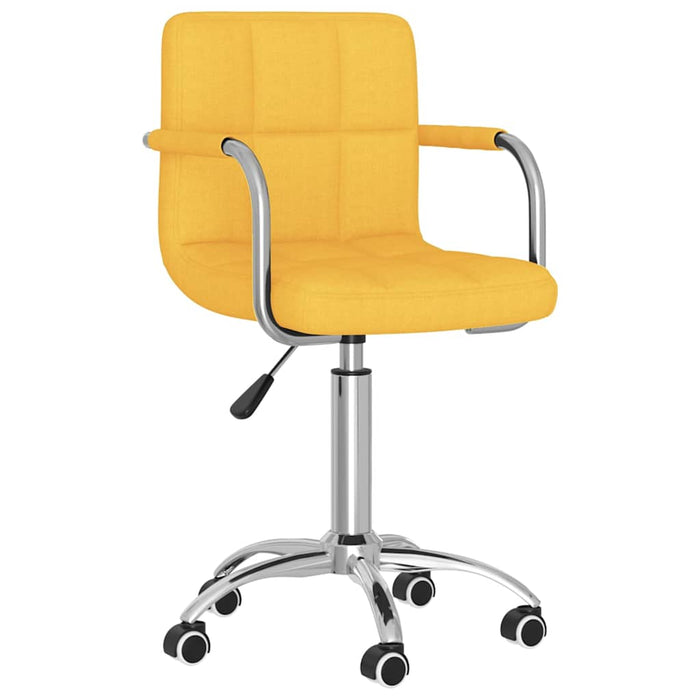 vidaXL Silla de comedor giratoria de tela amarilla mostaza