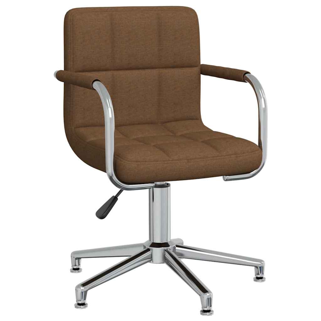 vidaXL Silla de comedor giratoria tela marrón