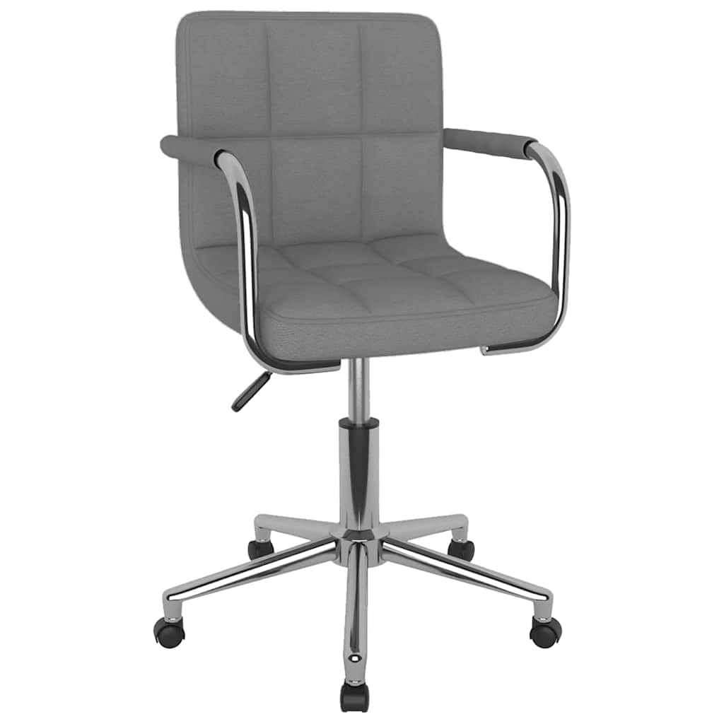 vidaXL Silla de comedor giratoria tela gris claro