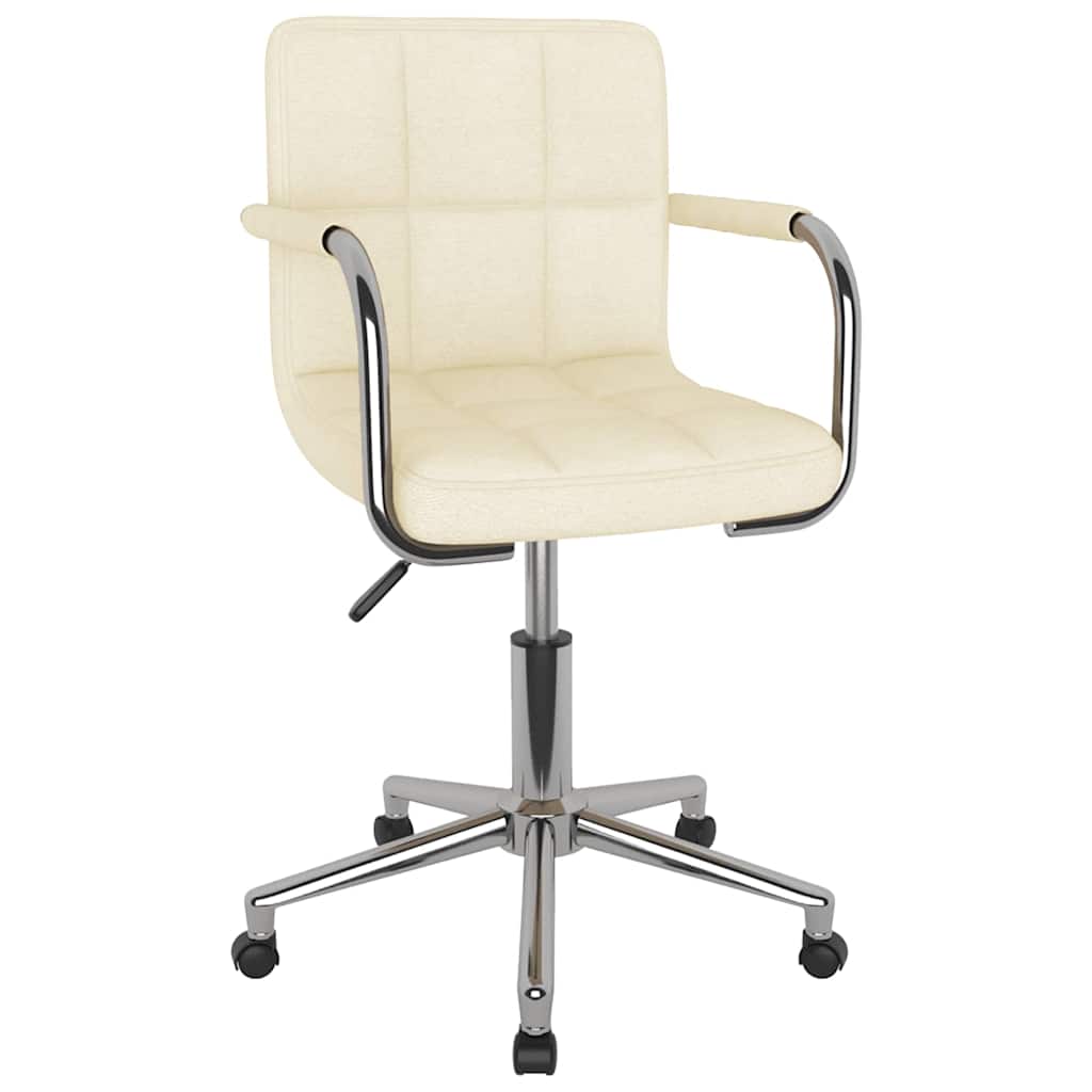 vidaXL Silla de comedor giratoria tela color crema