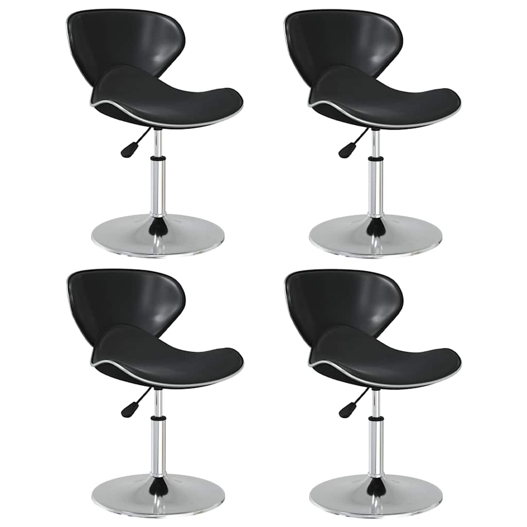 vidaXL Sillas de comedor 4 unidades cuero sintético negro