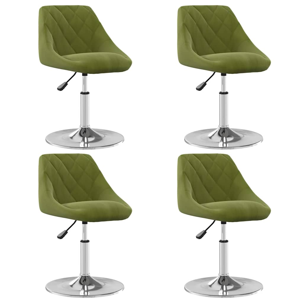 vidaXL Sillas de comedor giratorias 4 unidades terciopelo verde claro