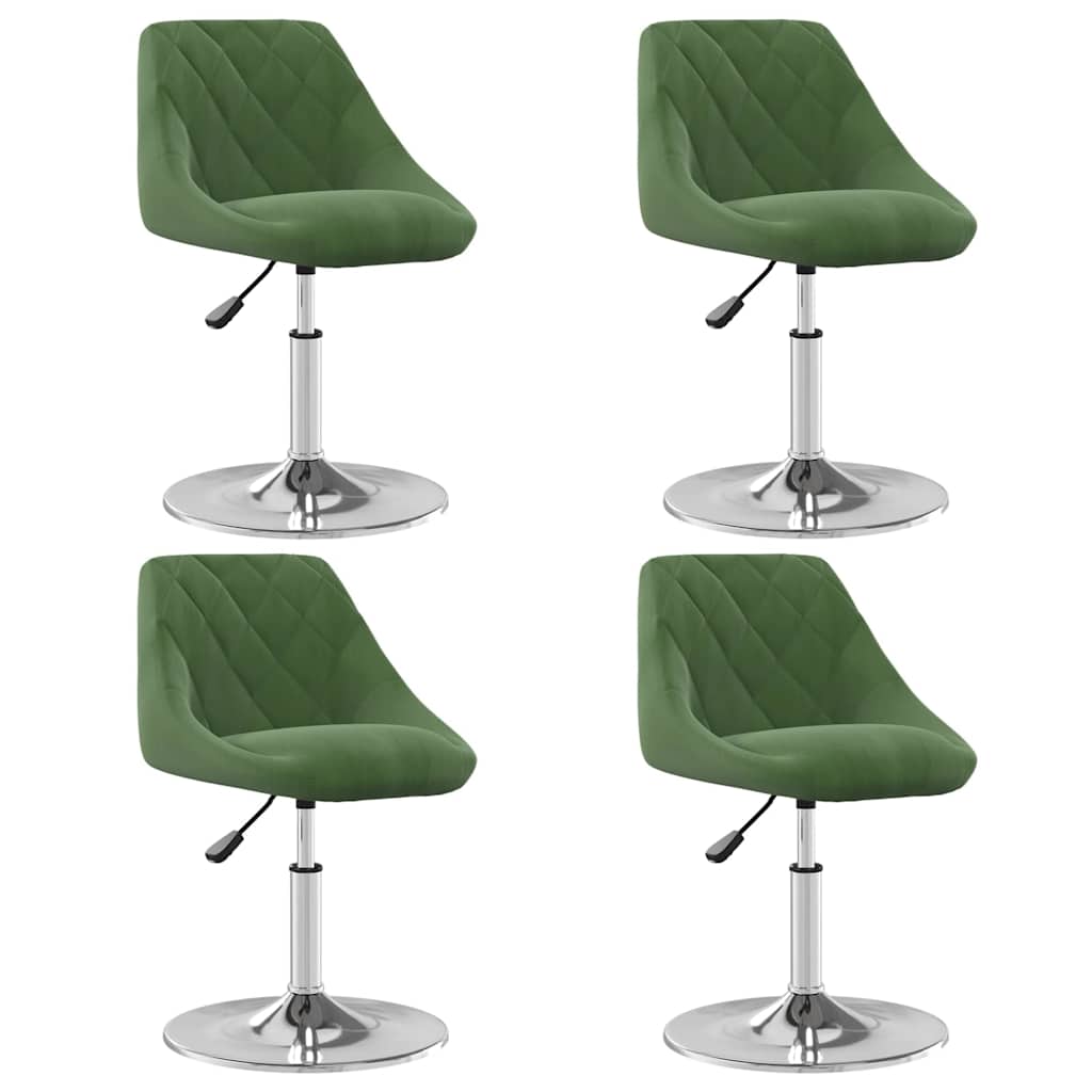 vidaXL Sillas de comedor giratorias 4 uds terciopelo verde oscuro