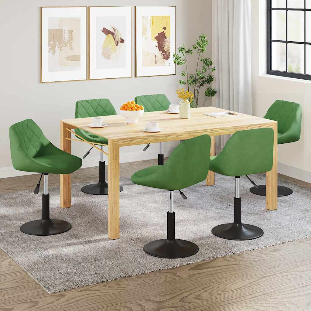 vidaXL Sillas de comedor giratorias 6 unidades terciopelo verde claro