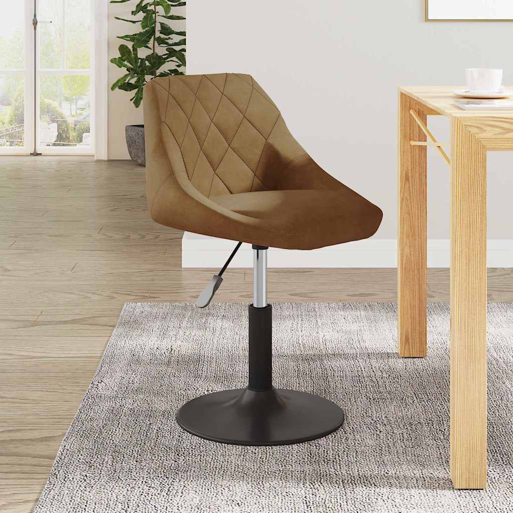 vidaXL Silla de comedor de terciopelo marrón