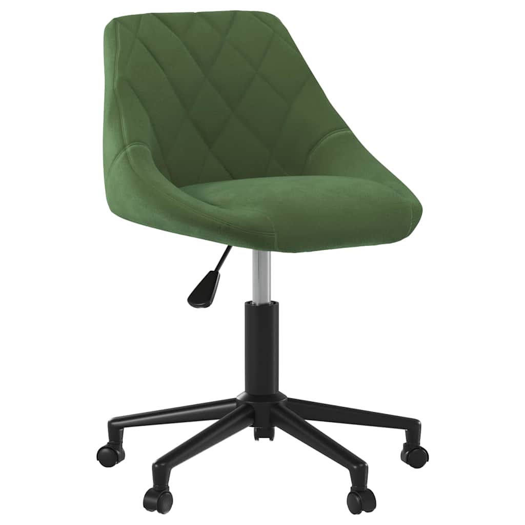 vidaXL Silla de comedor giratoria de terciopelo verde oscuro