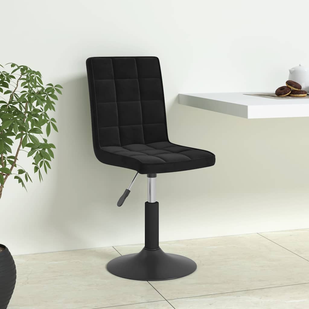 vidaXL Sillas de comedor giratorias 6 unidades terciopelo negro