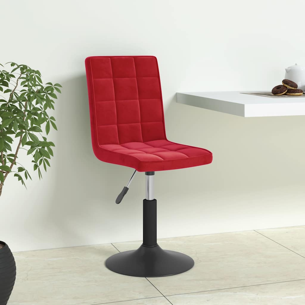 vidaXL Sillas de comedor giratorias 6 uds terciopelo rojo tinto