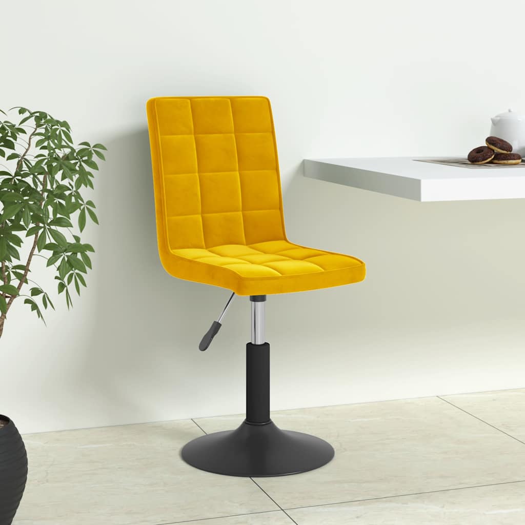 vidaXL Sillas de comedor giratorias 6 uds terciopelo amarillo mostaza