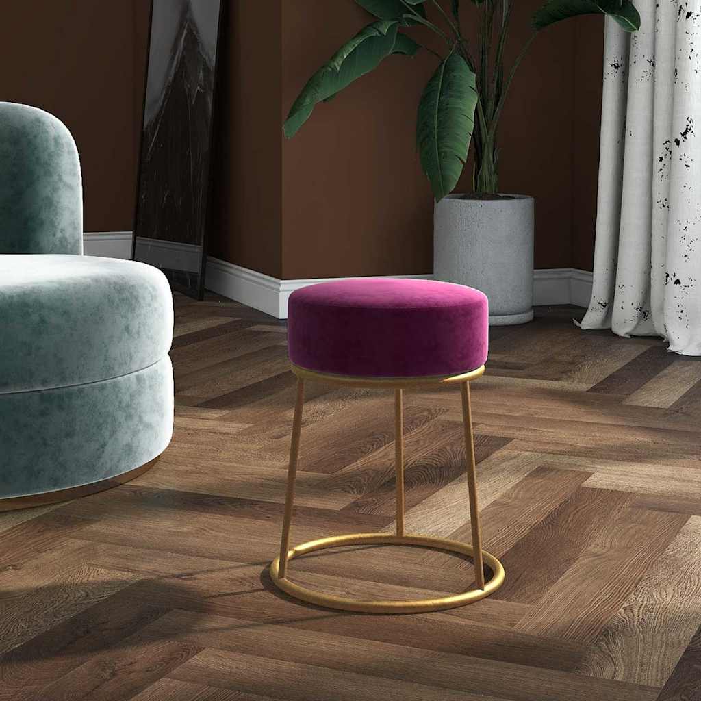vidaXL Hocker redondo morado terciopelo