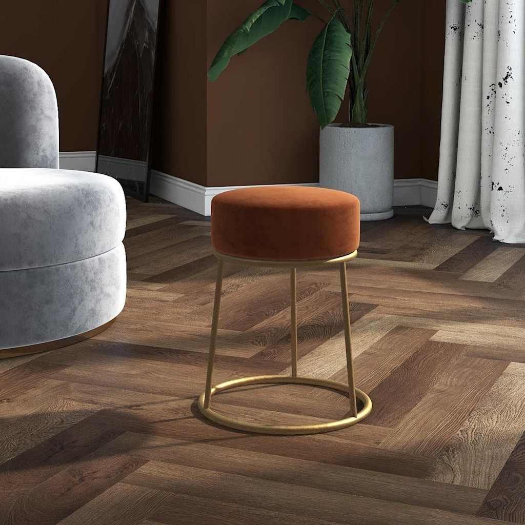 vidaXL Hocker redondo marrón terciopelo