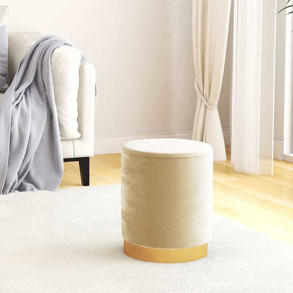 vidaXL Taburete con almacenaje redondo terciopelo 31 x 37 cm melocotón
