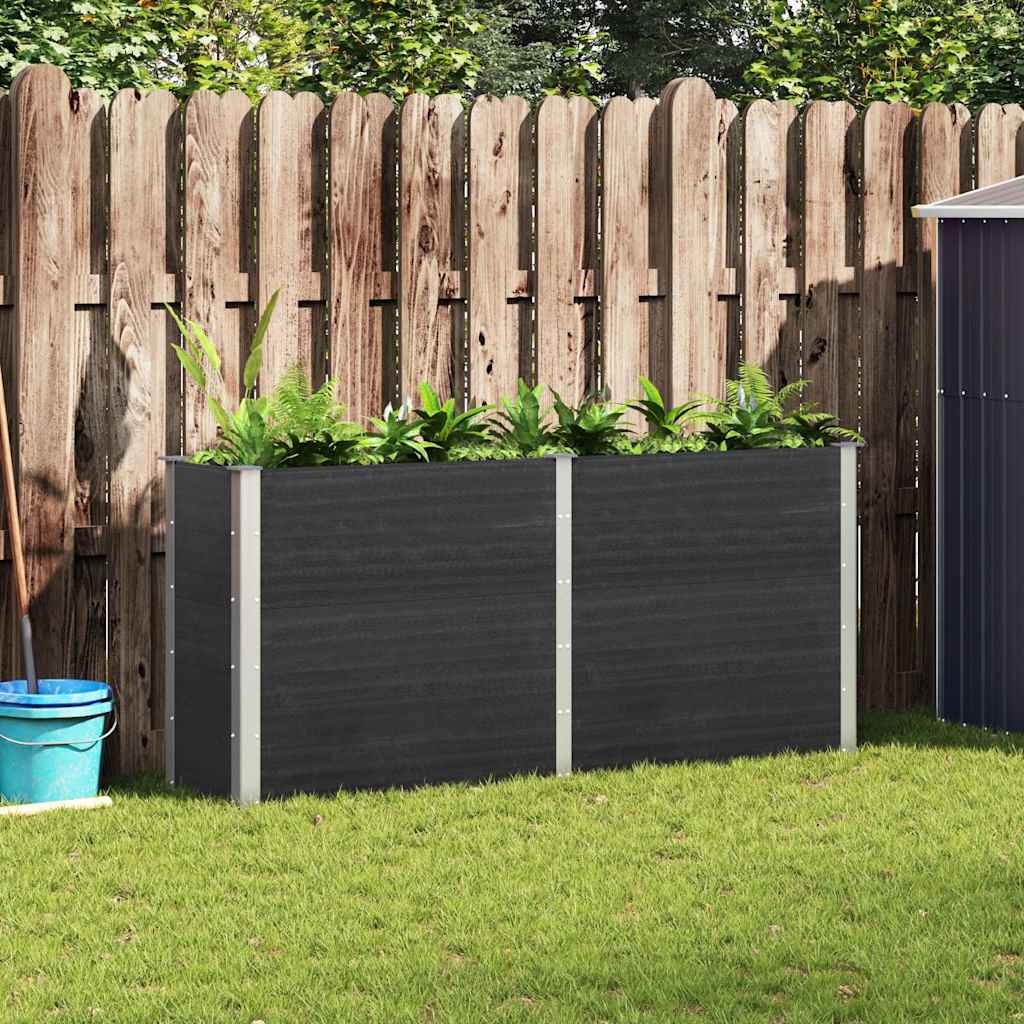 vidaXL Arriate elevado de jardín WPC gris 200x50x91 cm