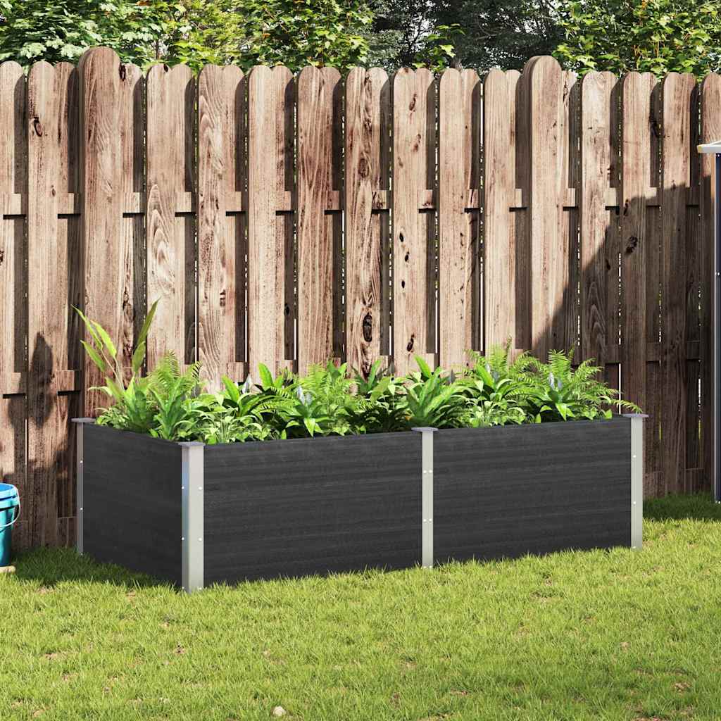vidaXL Arriate de WPC gris 200x100x54 cm