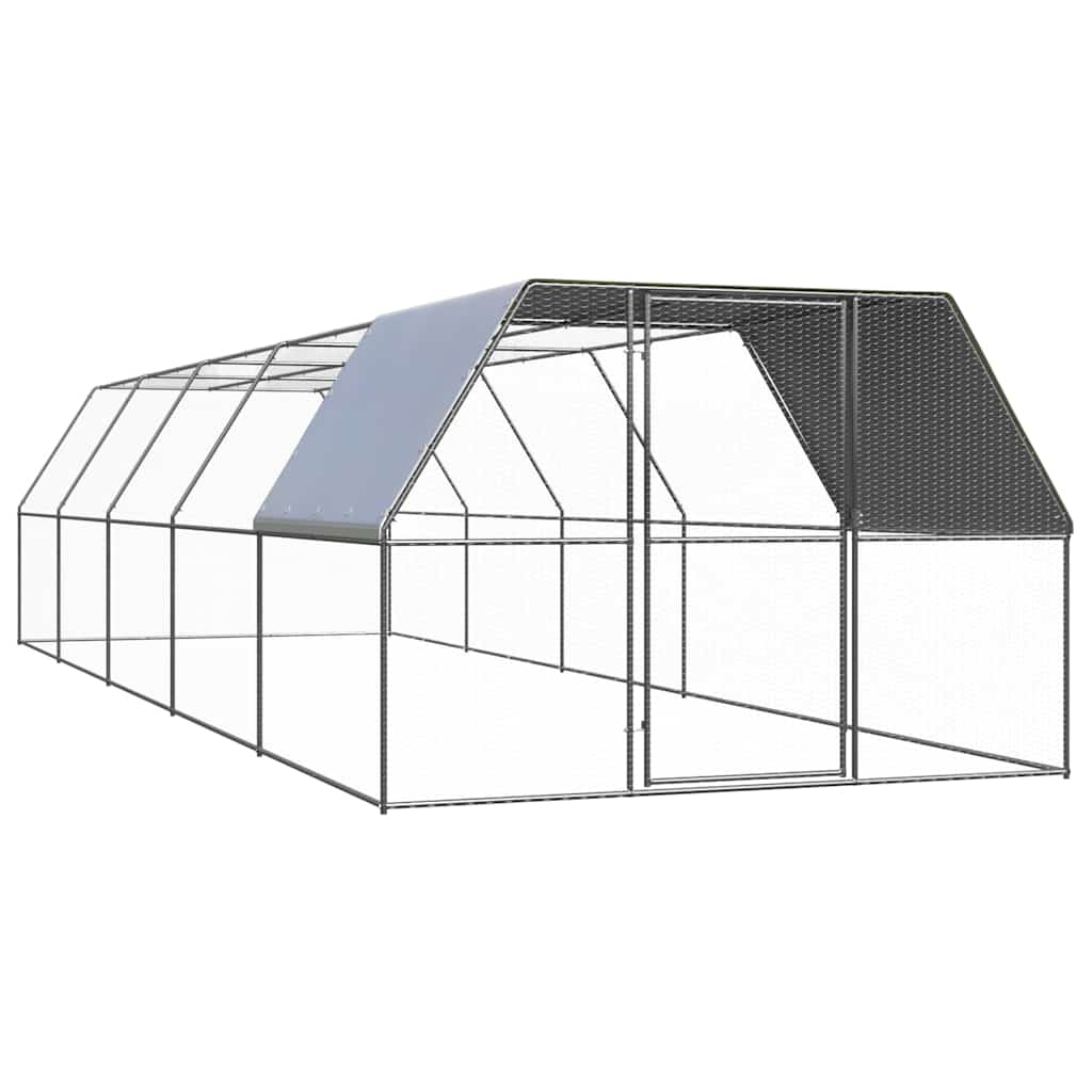 vidaXL Jaula gallinero de exterior de acero galvanizado 3x10x2 m