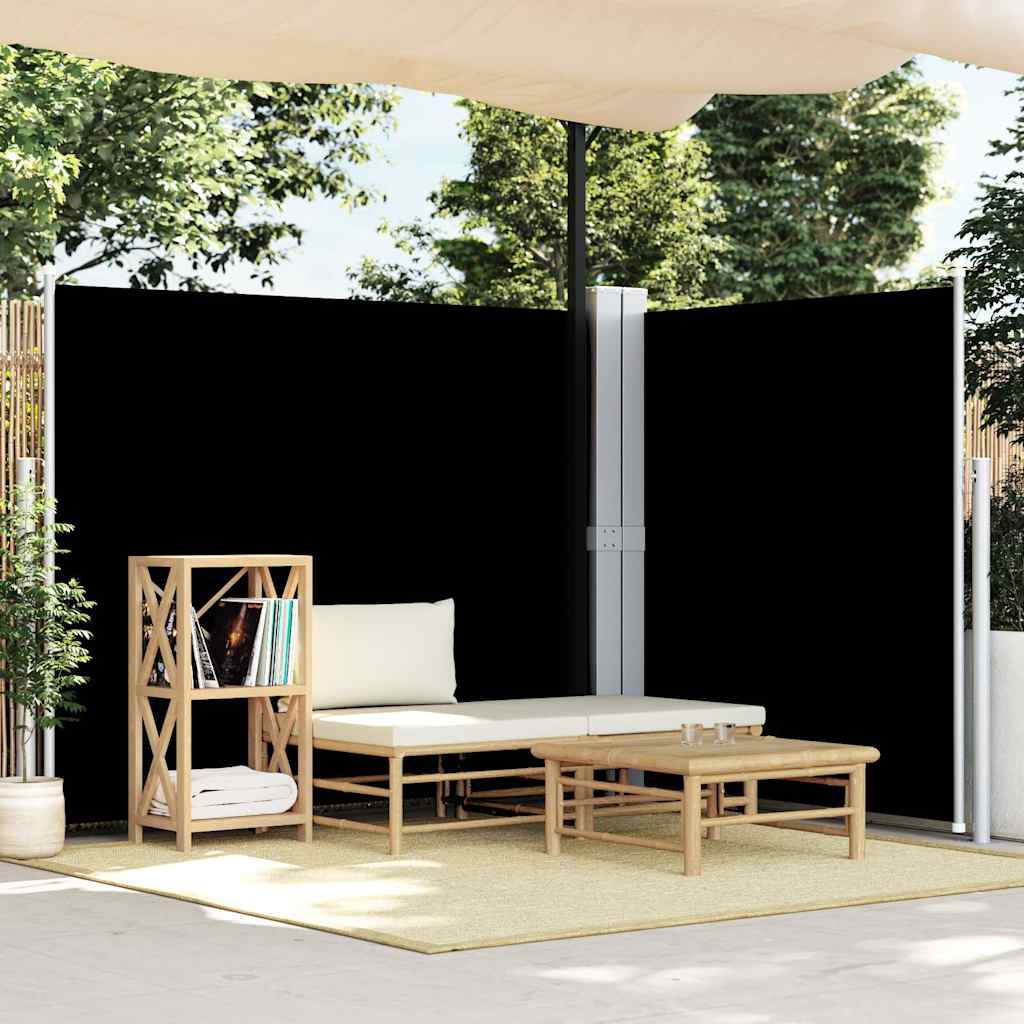 vidaXL Toldo lateral retráctil negro 180x600 cm