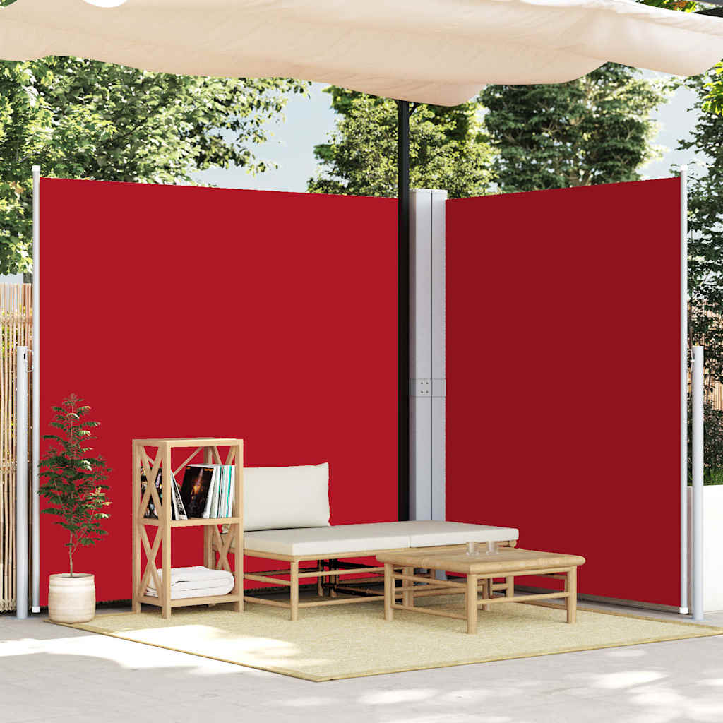 vidaXL Toldo lateral retráctil rojo 220x600 cm