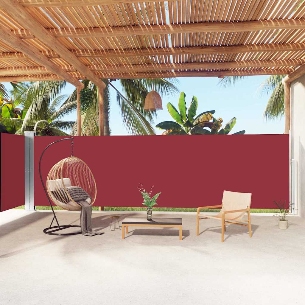 vidaXL Toldo lateral retráctil rojo 180x1000 cm