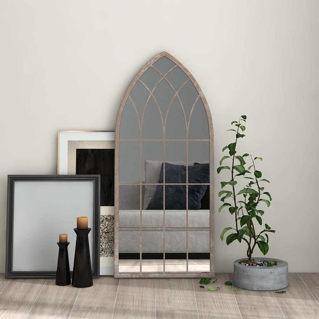 vidaXL Espejo de interior hierro color arena 100x45 cm