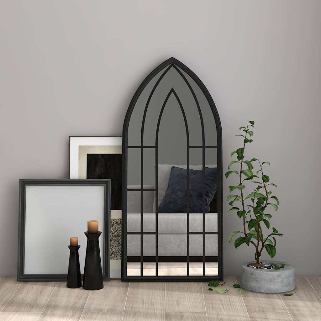 vidaXL Espejo hierro negro para uso interior 100x45 cm