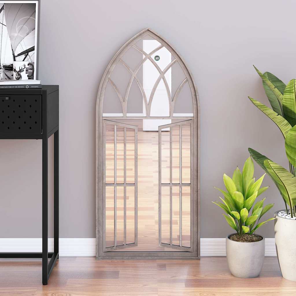 vidaXL Espejo de hierro color arena para uso interior 100x45 cm