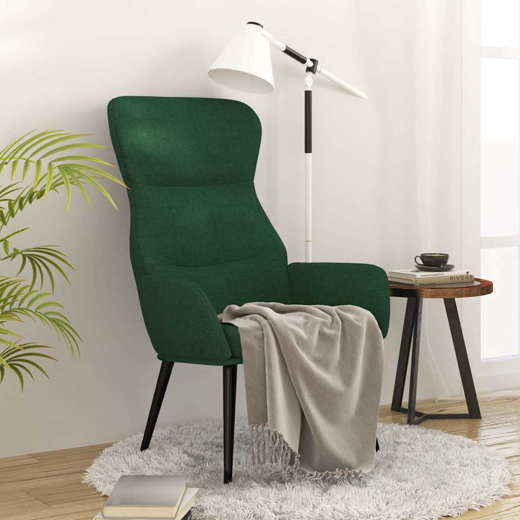 vidaXL Sillón de relax de tela verde oscuro
