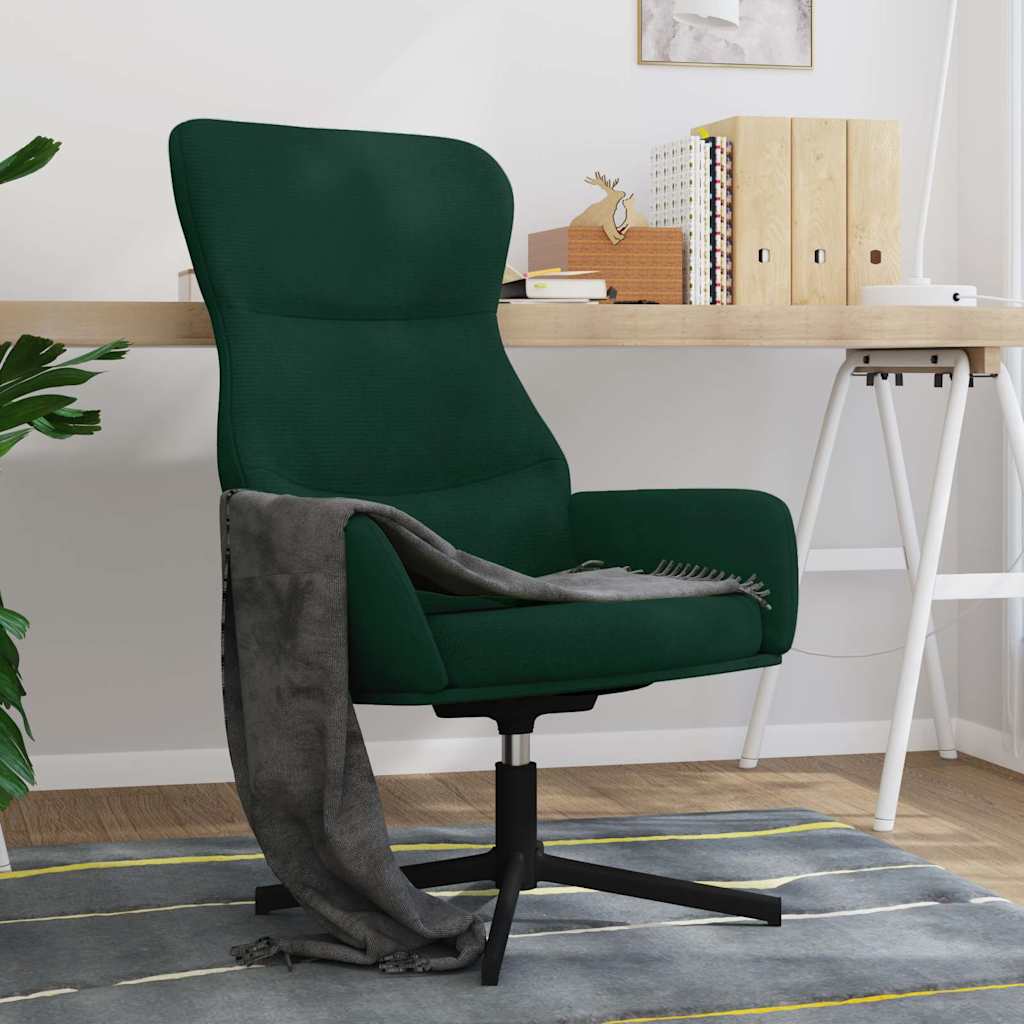 vidaXL Silla de relajación de terciopelo verde oscuro