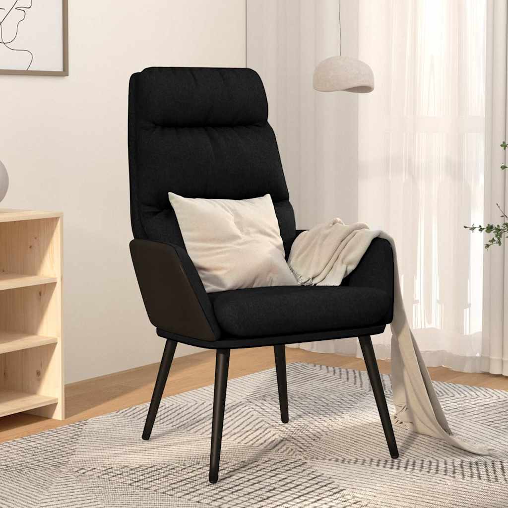 vidaXL Sillón de relax de tela negro